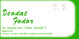 deodat fodor business card